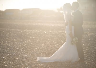 Wedding photography - Hythe beach wedding - bride and groom