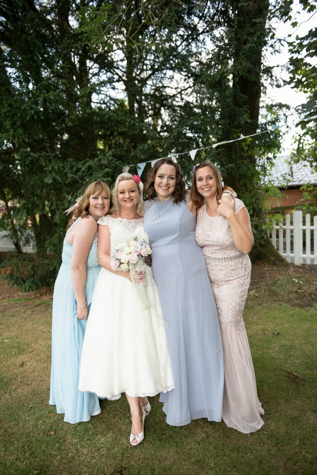 Wedding photography - rustic themed wedding at Hayne House in Saltwood, Kent - bride and bridesmaids