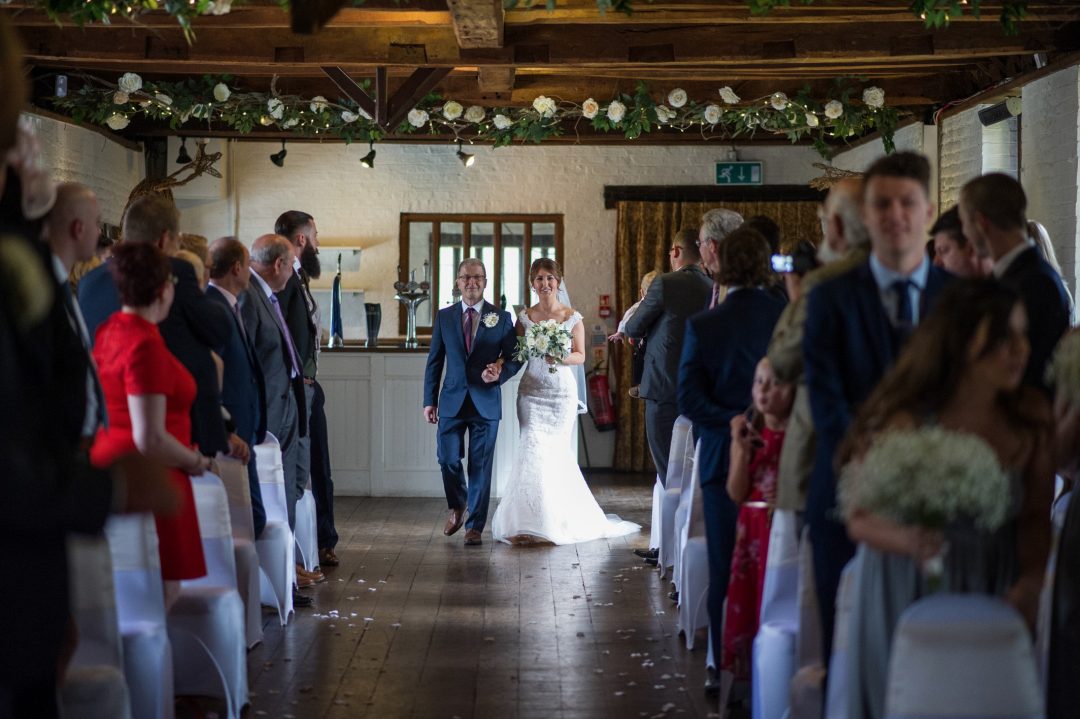 Wedding photography at Tudor Barn in Eltham - the ceremony