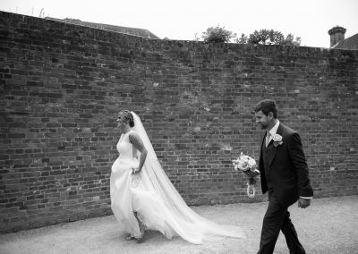 Wedding photography at Farnham Castle in Surrey - the bride and groom