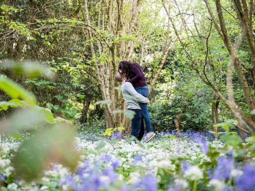 a spring evening engagement shoot at Box HIll Surrey